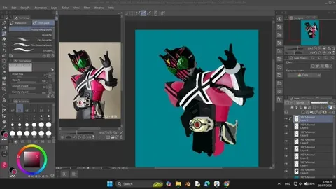 デフォルメされたヒーローのデジタルアート