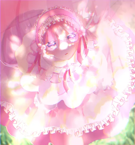 ピンクの光にほどけるレース
