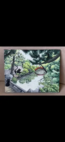 絵画のような雨の庭園