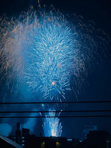 都会の夜空に咲く光の花