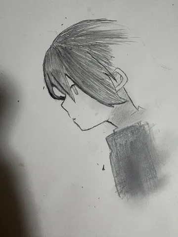 風に揺れる髪の影