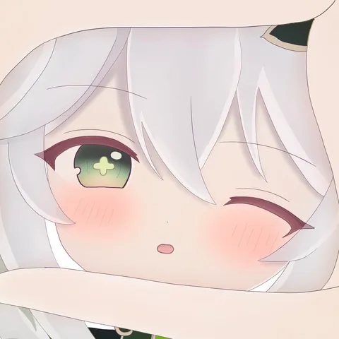 白髪と緑の瞳の瞬き