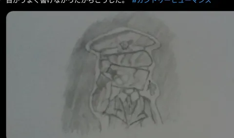帽子とネクタイの人物像