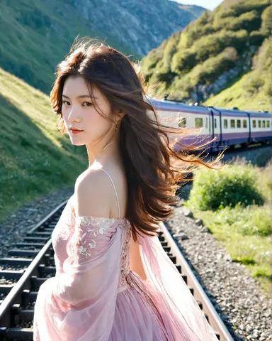 風の通り道を走る列車