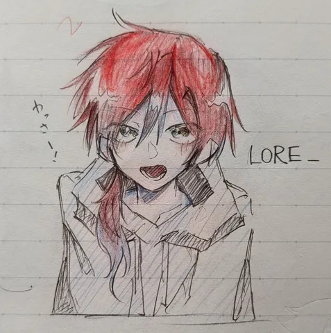 「LORE」と描かれた、感情豊かなポートレート