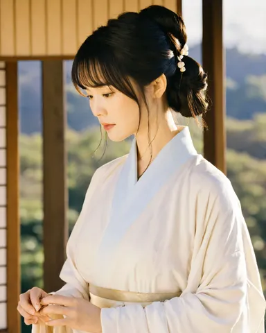 朝光の和装が映える