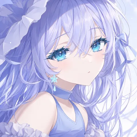 蒼い瞳、淡く揺れる髪
