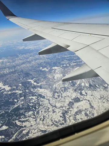翼が見守る雪化粧の地上