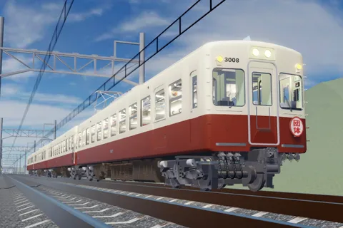 赤と白の長旅列車
