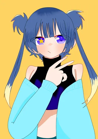 キラキラ瞳とピースサイン