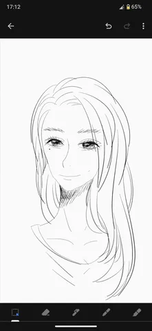 線画で描かれた、憂いを帯びた横顔