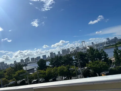 青空と都会のビル群、そして橋