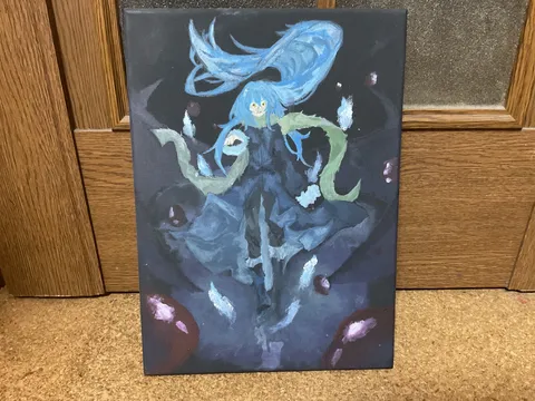 青い髪の神秘的な人物