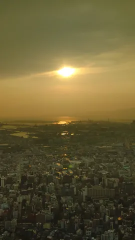 水面煌めく夕暮れの街