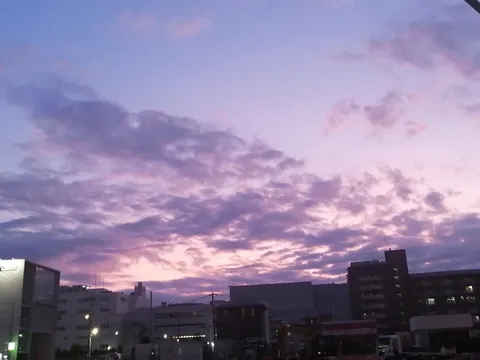 紫紺の空と街の灯り