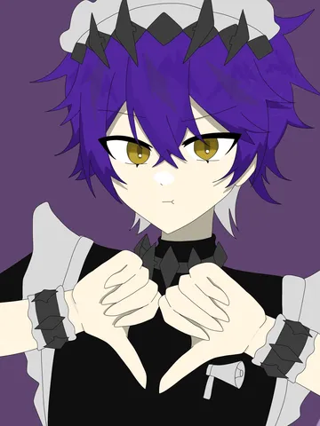 クールなメイドさんがハートポーズ
