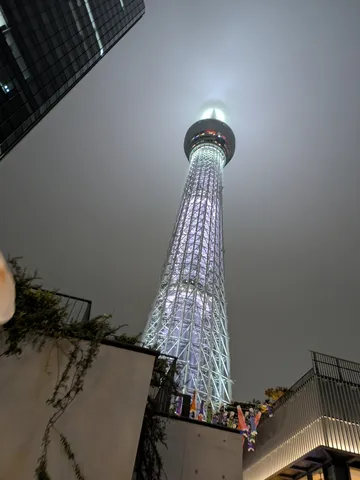 霧に包まれたタワーとビル