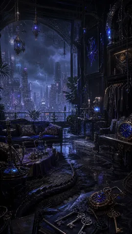 雷鳴響くゴシック幻想夜景