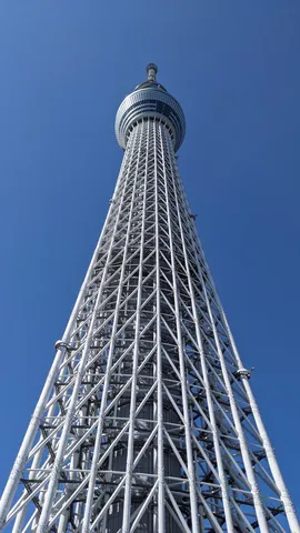 青空にそびえるタワーの鉄骨