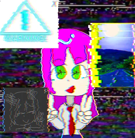 電脳世界のピースサイン