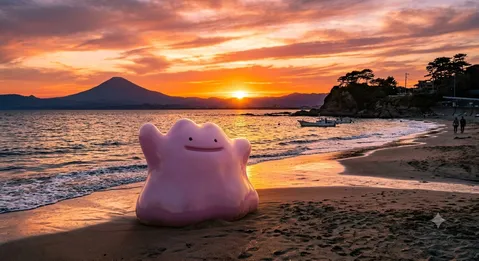 夕日を浴びるメタモンの憂鬱