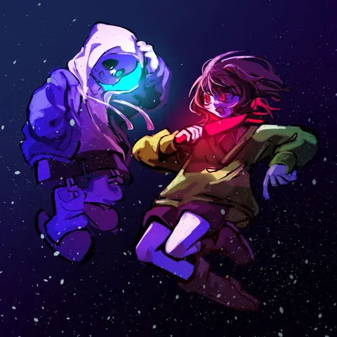 星屑を駆ける紫と赤