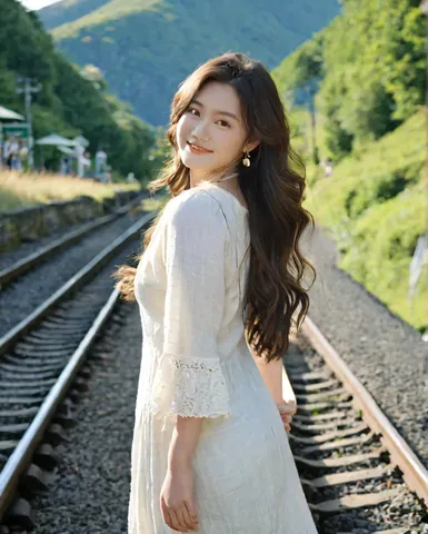 線路沿いの夏の光