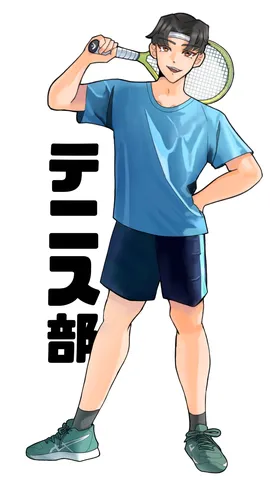 青いシャツとテニスの空気感