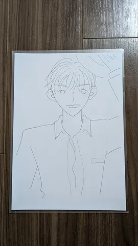 練習中のアニメ風イケメン