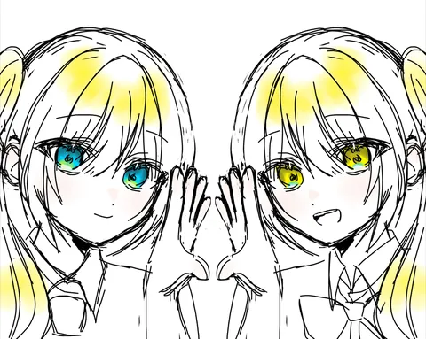 左右対称の視線と光