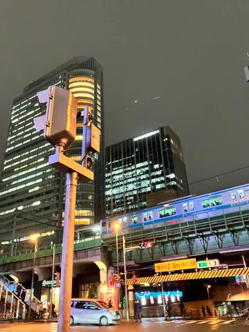 夜の高架が刻む都会