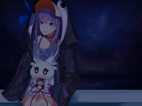 ペンギンパジャマで夜空観賞