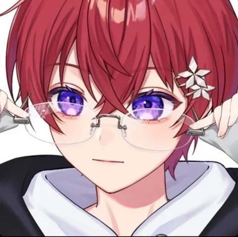 メガネ越しのパープルアイ
