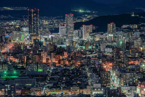 光が織りなす大都市の夜