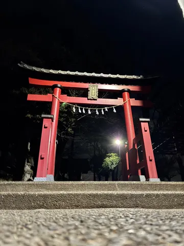 闇夜に浮かぶ、静寂の鳥居
