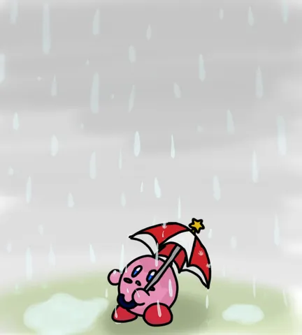 雨宿りカービィ