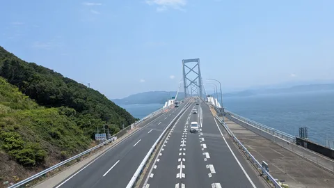 空と海と橋と緑のコントラスト
