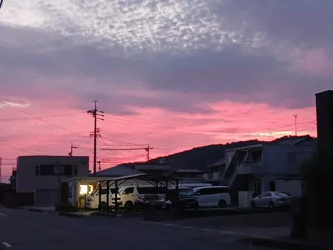 ピンクの空が染める日常