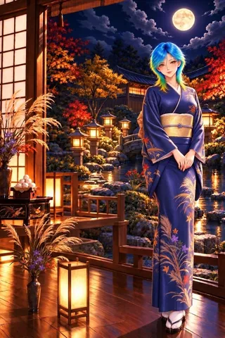 月明かりに咲く秋灯り