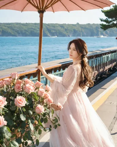 水辺に浮かぶ春の花影