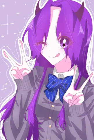 遊び心ある悪魔っ子のVサイン