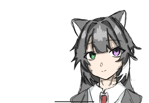 個性際立つ猫耳少女の瞳