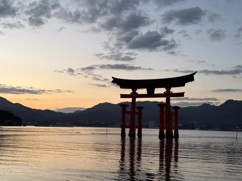 静寂を纏う水上鳥居