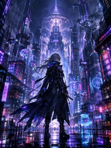 夜の電脳都市と静かなる剣