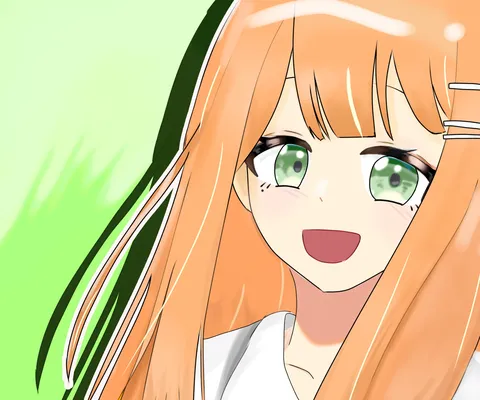 キラキラ笑顔のオレンジヘア