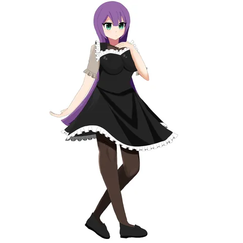 パープルヘアーのメイドさん