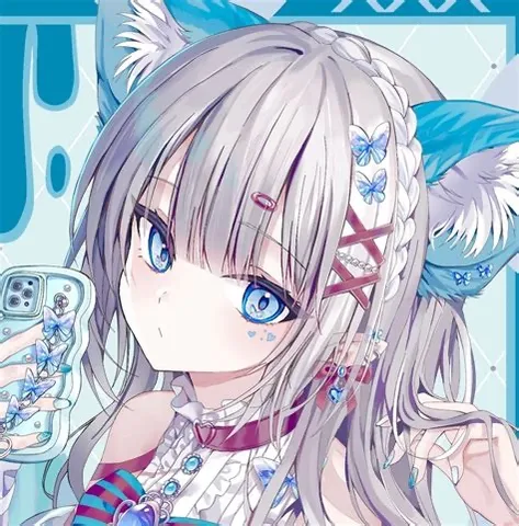 青い蝶と猫耳少女