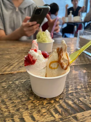 アイスクリームとスマホ、どちらに夢中？