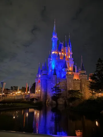 夜空に輝く魔法の城