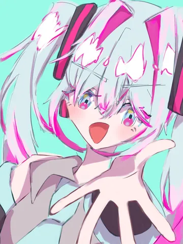 ピンクと水色のコントラストが映える